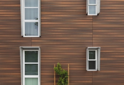 View of the building detail at Rocky Hill Veterans Housing in Vacaville, California.