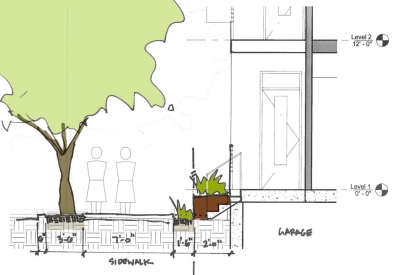 Sketch study for Lakeside Senior Housing in Oakland, Ca.