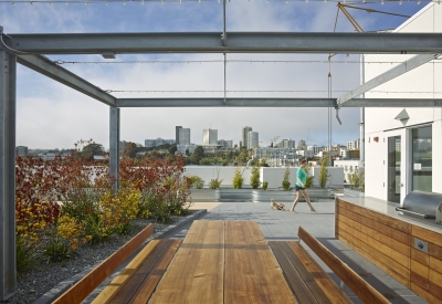 Exterior view of rooftop at 300 Ivy in San Francisco, CA.