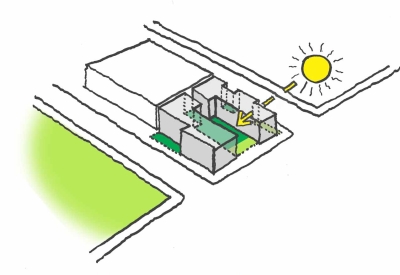 Diagram showing public and private open spaces for 789 Minnesota in San Francisco.
