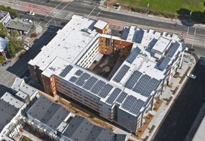 Aerial view of Armstrong Place Senior in San Francisco.