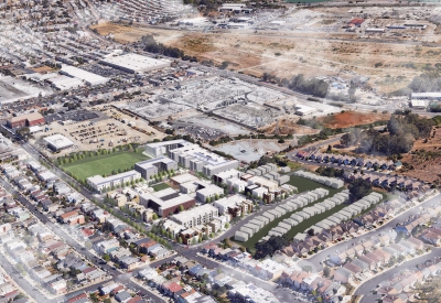 Rendered view of Midway Village Framework Plan in Daly City, Ca.