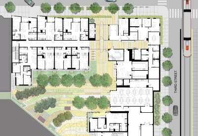 Ground level site plan for Bayview Hill Gardens in San Francisco, Ca.