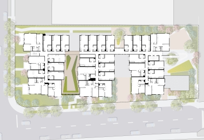 Second level site plan for 1100 La Avenida in Mountain View, California.