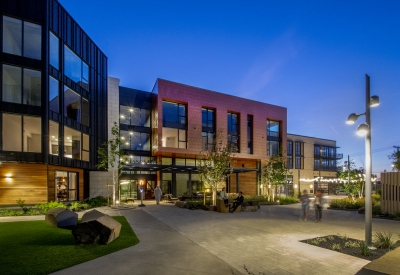 Leasing office exterior at Mason on Mariposa in San Francisco.