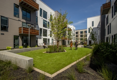 Residential green space at Mason on Mariposa in San Francisco.