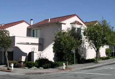 Exterior corner of Corner of Holloway and Faxon street at Holloway Terrace in San Francisco.