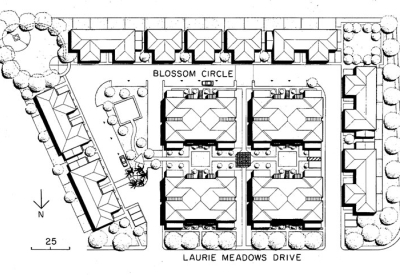 Site plan for Meadow Court in San Mateo, California.