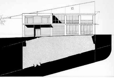 Elevation sketch for Bison Building & Brew Pub in Berkeley, California.