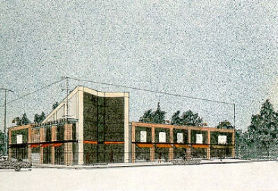 Sketch for Bison Building & Brew Pub in Berkeley, California.