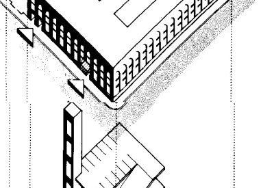 Axonometric sketch for the Clock Tower Lofts in San Francisco.