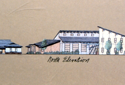 Elevation sketch for Sunrise Village in Fremont, California.