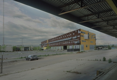 Exterior view of Taxi 2 from the loading dock next door in Denver, Colorado. 