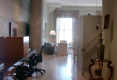 Interior view of a unit hallway at Marquee Lofts in San Francisco.