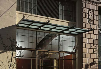 Exterior view of the entry to Marquee Lofts in San Francisco.