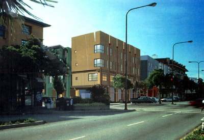 Exterior rendering of Manville Hall in Berkeley, California.