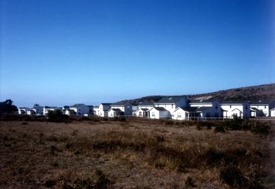 View of Moonridge Village in Santa Cruz, California from a nearby meadow.