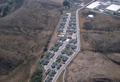 Aerial view of Moonridge Village in Santa Cruz, California.