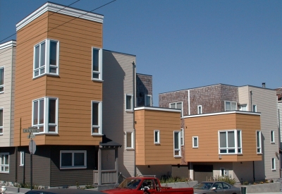 Exterior street of the corner of Bell Mews in San Francisco. 