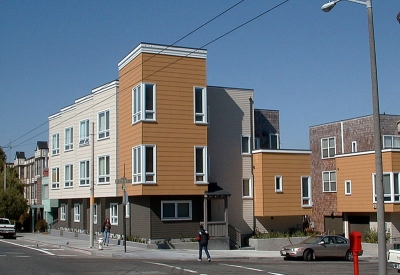 Exterior street view of Bell Mews in San Francisco. 