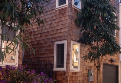 Exterior view of the duplex's at Bell Mews in San Francisco. 