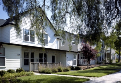 Townhouses at Oroysom Village in Fremont, California.