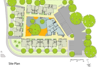 Site plan for Stoney Pine Villa in Sunnyvale, California.