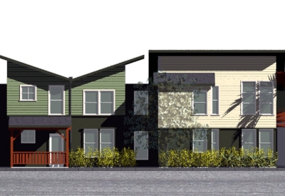 West elevation rendering for Stoney Pine Villa in Sunnyvale, California.