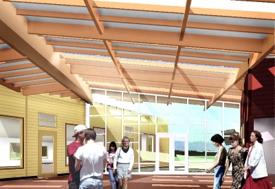 Rendering of the interactive space at UCMBEST in Marina, California.