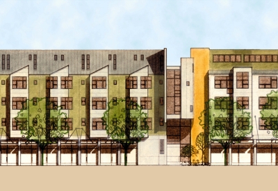 Elevation rendering of SOMA Residences in San Francisco.