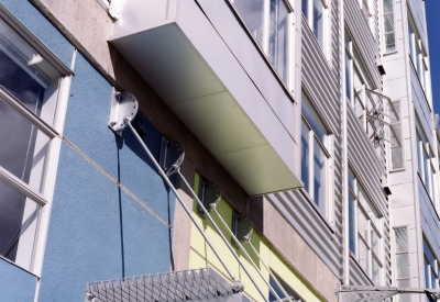 Detail of SOMA Residences in San Francisco.