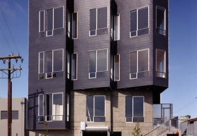 Exterior view of Indiana Industrial Lofts in San Francisco.