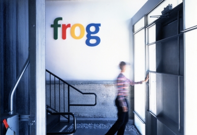 Interior view of the entrance to Frogdesign Studio in San Francisco. 