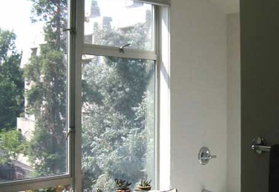 Bathroom inside a unit at Iron Horse Lofts in Walnut Creek, California.