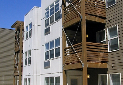 Interior courtyard at Coggins Square in Walnut Creek, California.