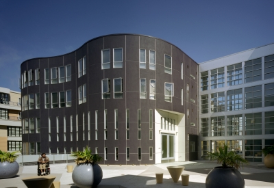 Exterior of the "ear" shaped building at 8th & Howard/SOMA Studios in San Francisco, Ca.