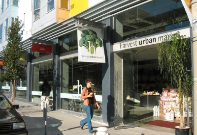 Retail spaces, including a market and cafe at 8th & Howard/SOMA Studios in San Francisco, Ca.