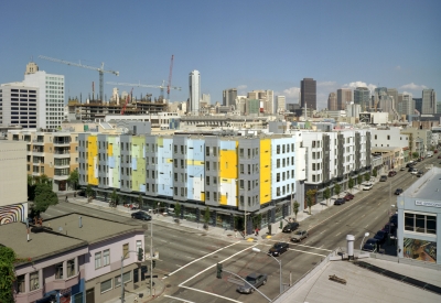 Exterior view of 8th & Howard/SOMA Studios in San Francisco, Ca.