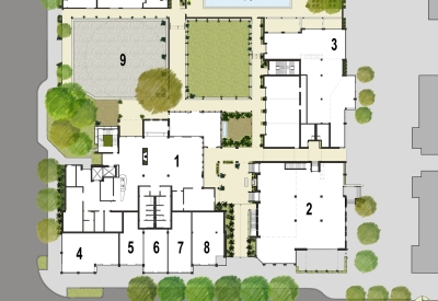 Site plan for Hotel Healdsburg in Healdsburg, Ca.