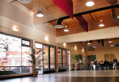 Interior of the community auditorium at Northside Community Center in San Jose, California.