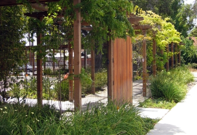 Exterior view of the park security fence at Northside Community Center in San Jose, California.