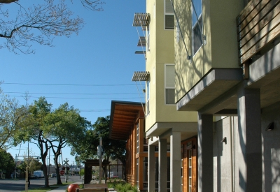 Exterior view of ground-level units at Mabuhay Court in San Jose, Ca.