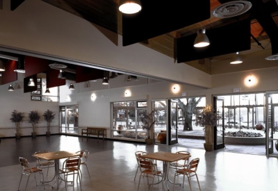 Interior of the community auditorium at Northside Community Center in San Jose, California.