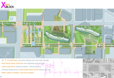 Site plan for Xero Project showing the connection of greenways.