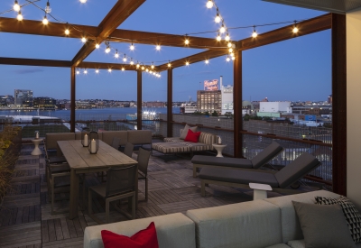 View of roof top at A2 Apartments in Baltimore, Maryland.