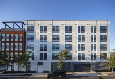 Exterior view of A2 Apartments in Baltimore, Maryland.