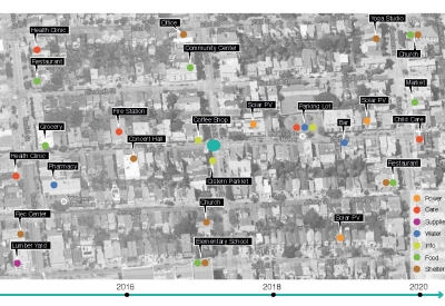 Satellite image representing the potential growth of businesses that could expand the Local Cache.