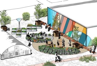 Rendering of Gather Garden in San Francisco.