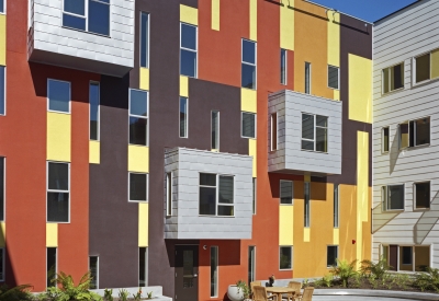 Upper level courtyard at Armstrong Place Senior in San Francisco.