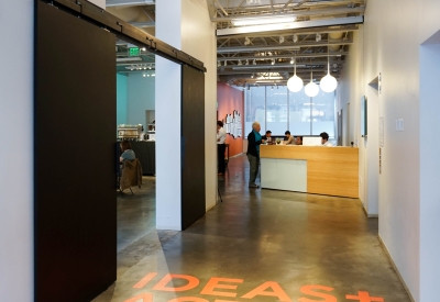 Interior of SPUR Urban Center Galleries / St. Clare Coffee in San Francisco.